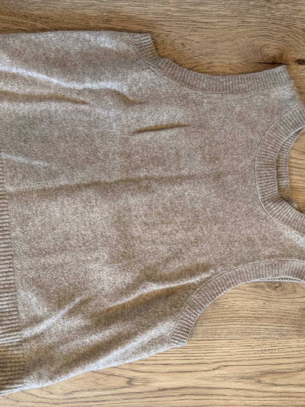 a new day Taupe Sleeveless Cropped V-Neck Knit Sweater Vest